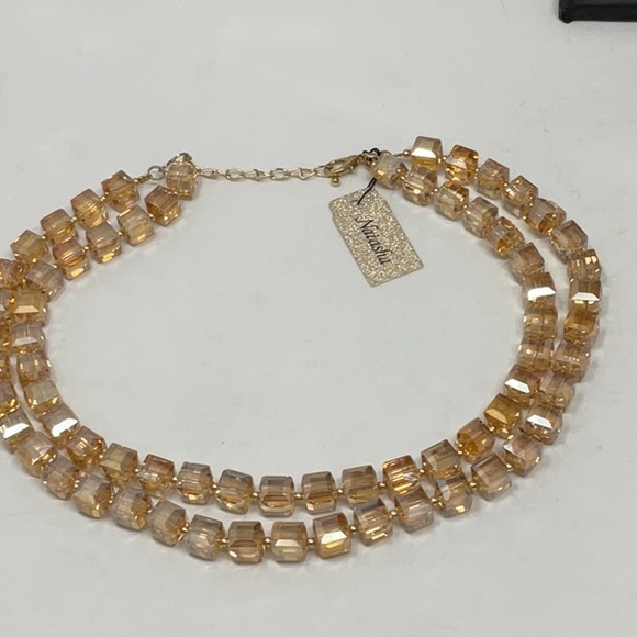 NWT Natasha double stranded iridescent bead necklace - Picture 3 of 6